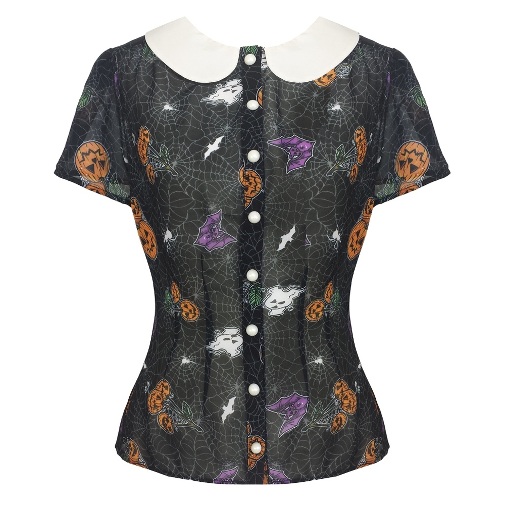 Hell Bunny Harlow Blouse Halloween Extra Small